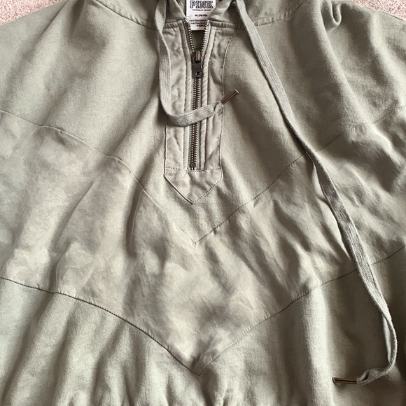 PINK olive green sport slouchy shoulder top - Picture 4 of 4